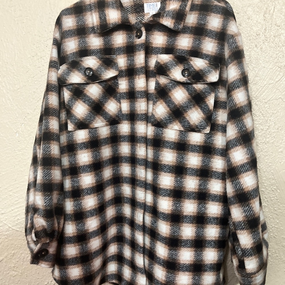 Plaid Button-Up Jacket